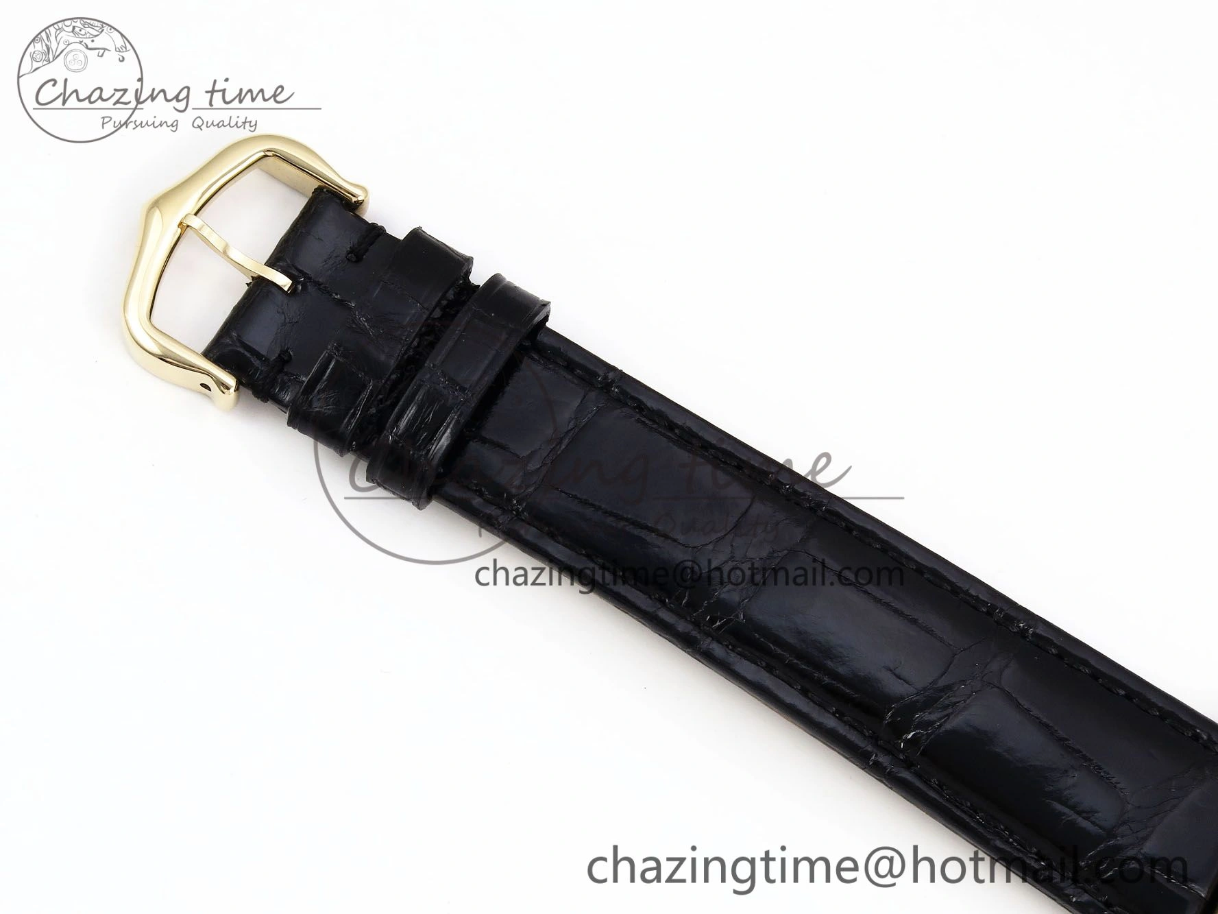 Tank Louis Cartier Large YG 33.7mm DRF 1:1 Best Edition Black Dial on Black Leather Strap Swiss Quartz