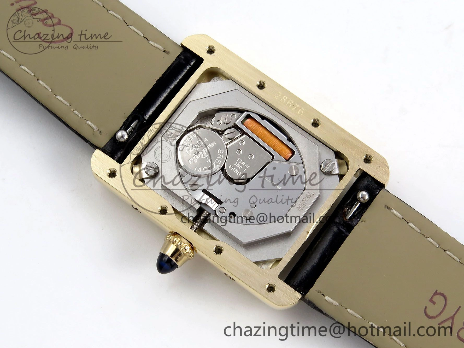 Tank Louis Cartier Small YG 29mm DRF 1:1 Best Edition Black Dial on Black Leather Strap Swiss Quartz