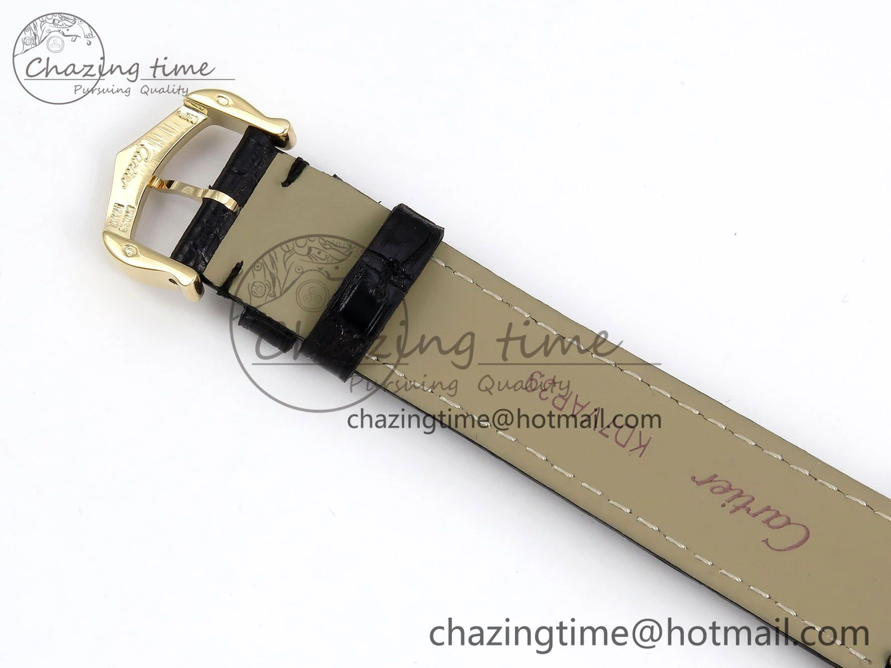 Tank Louis Cartier Small YG 29mm DRF 1:1 Best Edition Black Dial on Black Leather Strap Swiss Quartz