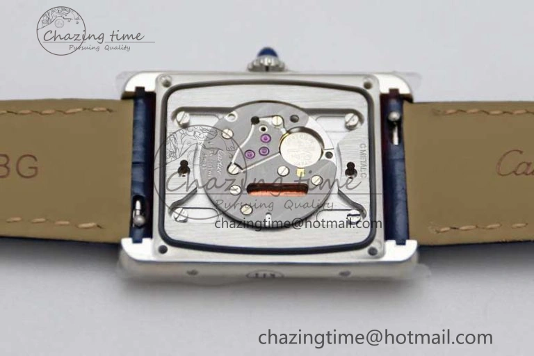 Tank Louis Ladies 25mm SS K11F 1:1 Best Edition Blue Dial on Croco Leather Strap Ronda Quartz