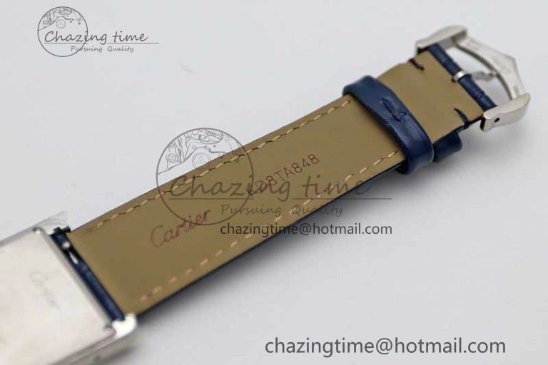 Tank Louis Ladies 25mm SS K11F 1:1 Best Edition Blue Dial on Croco Leather Strap Ronda Quartz