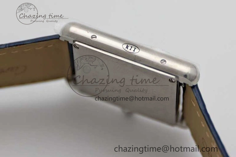 Tank Louis Ladies 25mm SS K11F 1:1 Best Edition Blue Dial on Croco Leather Strap Ronda Quartz