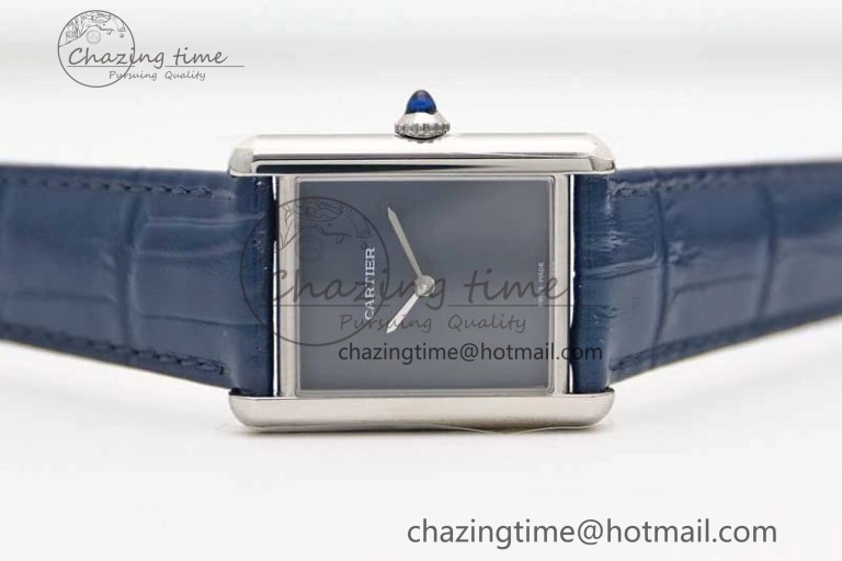 Tank Louis Ladies 25mm SS K11F 1:1 Best Edition Blue Dial on Croco Leather Strap Ronda Quartz