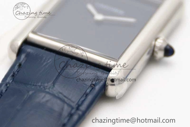 Tank Louis Ladies 25mm SS K11F 1:1 Best Edition Blue Dial on Croco Leather Strap Ronda Quartz