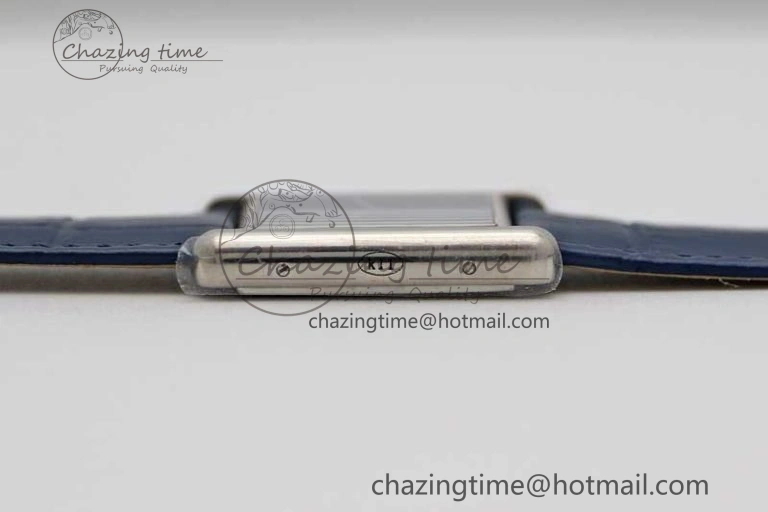 Tank Louis Ladies 25mm SS K11F 1:1 Best Edition Blue Dial on Croco Leather Strap Ronda Quartz