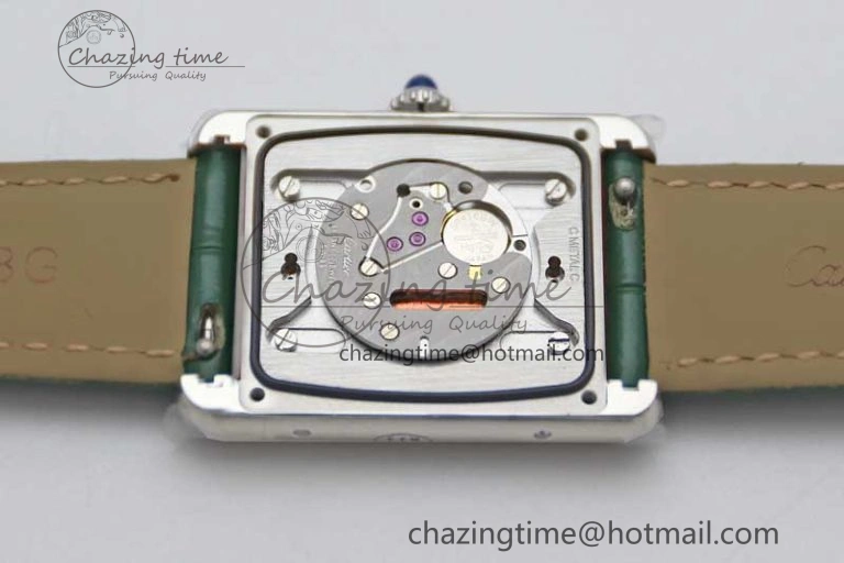 Tank Louis Ladies 25mm SS K11F 1:1 Best Edition Green Dial on Croco Leather Strap Ronda Quartz