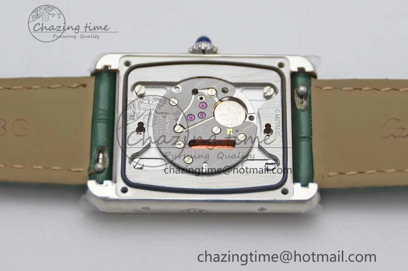 Tank Louis Ladies 25mm SS K11F 1:1 Best Edition Green Dial on Croco Leather Strap Ronda Quartz
