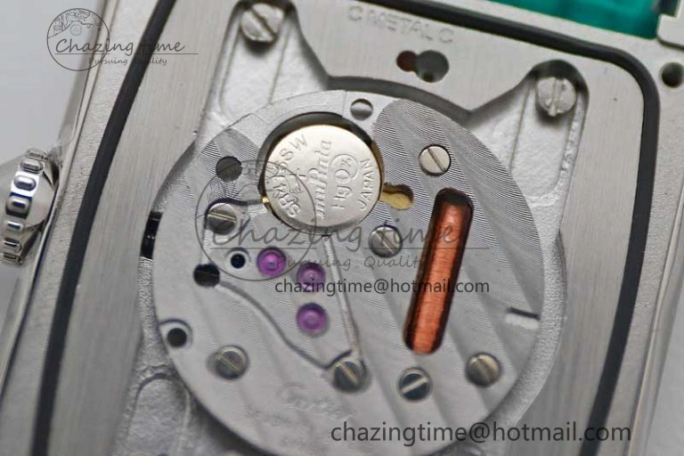 Tank Louis Ladies 25mm SS K11F 1:1 Best Edition Green Dial on Croco Leather Strap Ronda Quartz
