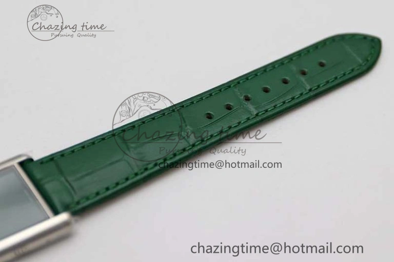 Tank Louis Ladies 25mm SS K11F 1:1 Best Edition Green Dial on Croco Leather Strap Ronda Quartz