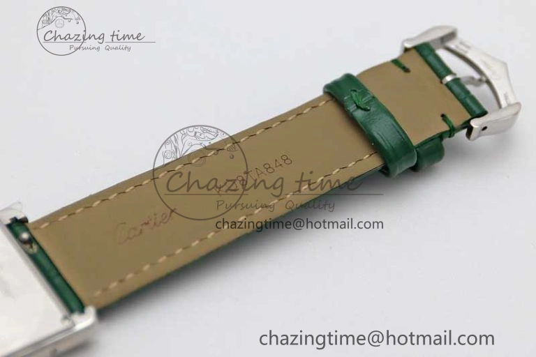 Tank Louis Ladies 25mm SS K11F 1:1 Best Edition Green Dial on Croco Leather Strap Ronda Quartz
