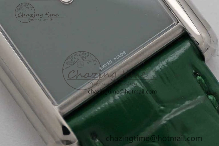 Tank Louis Ladies 25mm SS K11F 1:1 Best Edition Green Dial on Croco Leather Strap Ronda Quartz