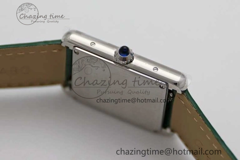 Tank Louis Ladies 25mm SS K11F 1:1 Best Edition Green Dial on Croco Leather Strap Ronda Quartz