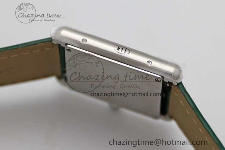 Tank Louis Ladies 25mm SS K11F 1:1 Best Edition Green Dial on Croco Leather Strap Ronda Quartz