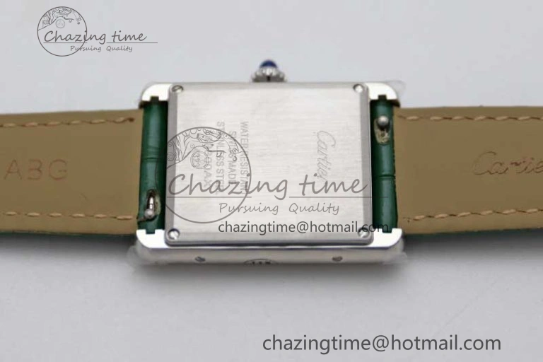 Tank Louis Ladies 25mm SS K11F 1:1 Best Edition Green Dial on Croco Leather Strap Ronda Quartz