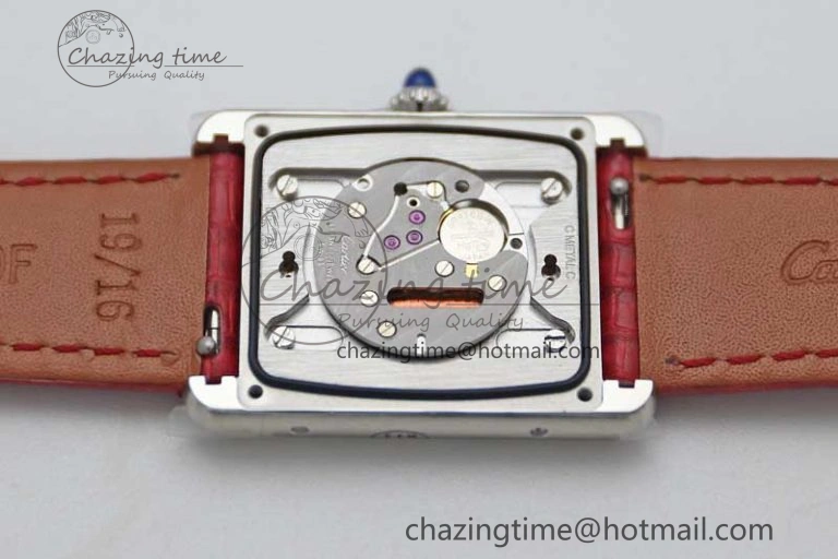 Tank Louis Ladies 25mm SS K11F 1:1 Best Edition Red Dial on Croco Leather Strap Ronda Quartz