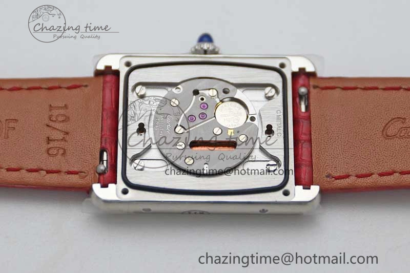 Tank Louis Ladies 25mm SS K11F 1:1 Best Edition Red Dial on Croco Leather Strap Ronda Quartz