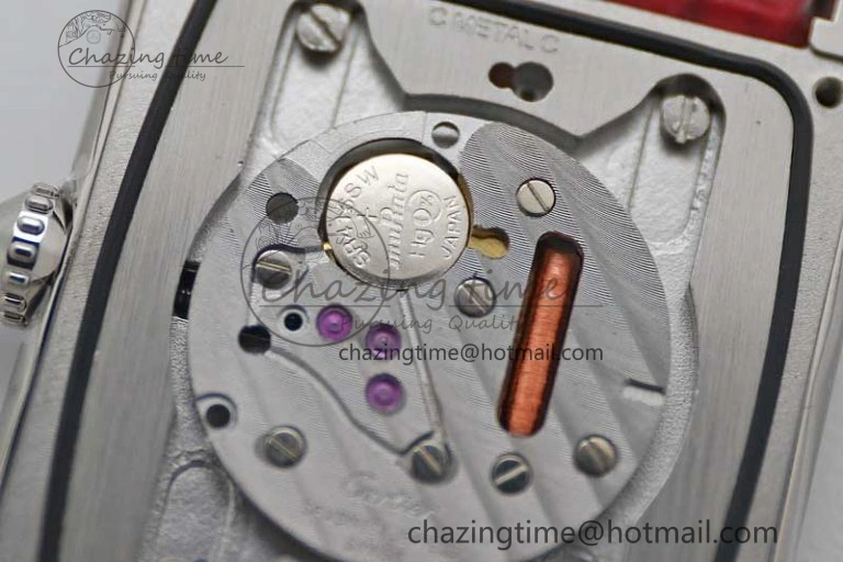 Tank Louis Ladies 25mm SS K11F 1:1 Best Edition Red Dial on Croco Leather Strap Ronda Quartz