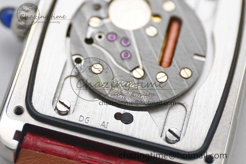Tank Louis Ladies 25mm SS K11F 1:1 Best Edition Red Dial on Croco Leather Strap Ronda Quartz