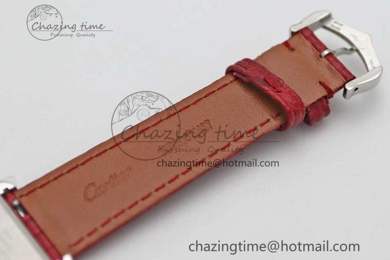 Tank Louis Ladies 25mm SS K11F 1:1 Best Edition Red Dial on Croco Leather Strap Ronda Quartz