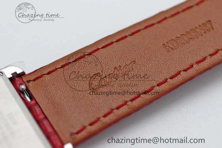 Tank Louis Ladies 25mm SS K11F 1:1 Best Edition Red Dial on Croco Leather Strap Ronda Quartz