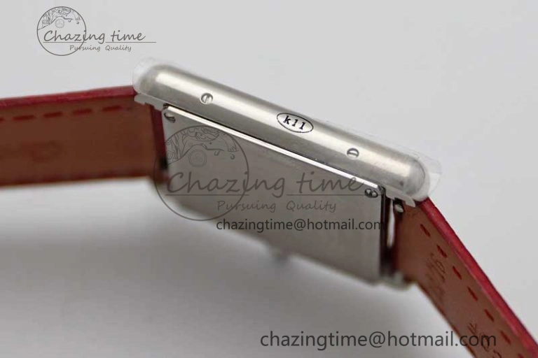Tank Louis Ladies 25mm SS K11F 1:1 Best Edition Red Dial on Croco Leather Strap Ronda Quartz