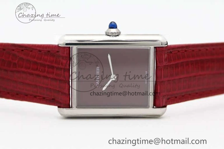 Tank Louis Ladies 25mm SS K11F 1:1 Best Edition Red Dial on Croco Leather Strap Ronda Quartz