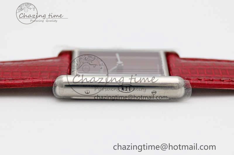 Tank Louis Ladies 25mm SS K11F 1:1 Best Edition Red Dial on Croco Leather Strap Ronda Quartz