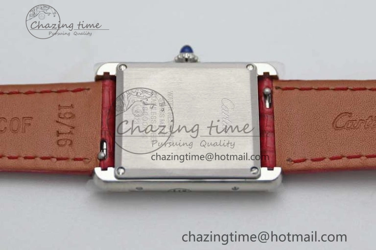 Tank Louis Ladies 25mm SS K11F 1:1 Best Edition Red Dial on Croco Leather Strap Ronda Quartz