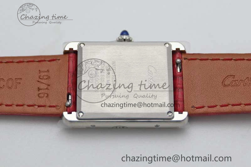 Tank Louis Ladies 25mm SS K11F 1:1 Best Edition Red Dial on Croco Leather Strap Ronda Quartz