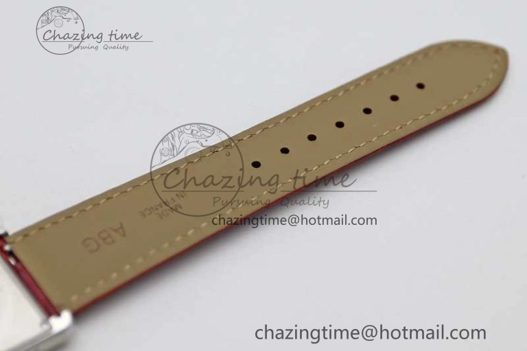 Tank Louis Ladies 25mm SS K11F 1:1 Best Edition Red Dial on Leather Strap Ronda Quartz