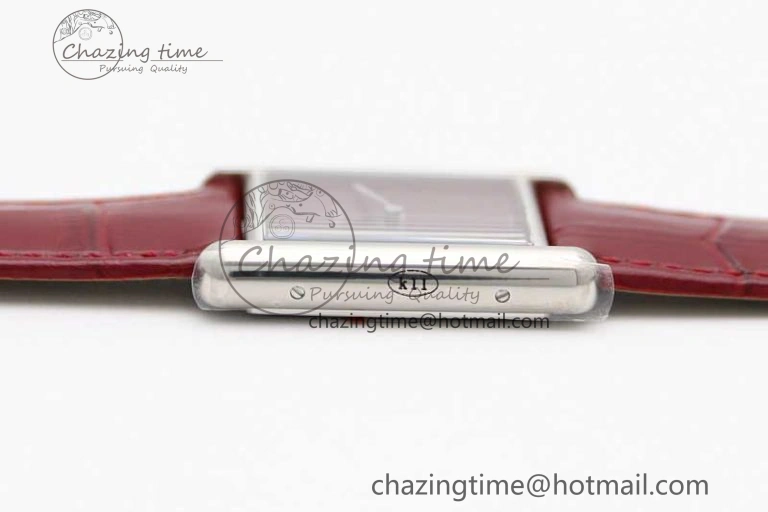Tank Louis Ladies 25mm SS K11F 1:1 Best Edition Red Dial on Leather Strap Ronda Quartz