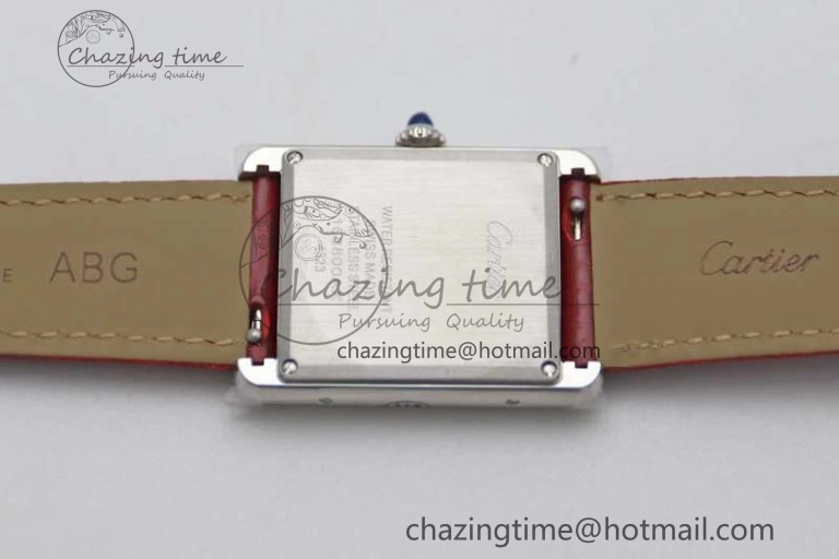 Tank Louis Ladies 25mm SS K11F 1:1 Best Edition Red Dial on Leather Strap Ronda Quartz