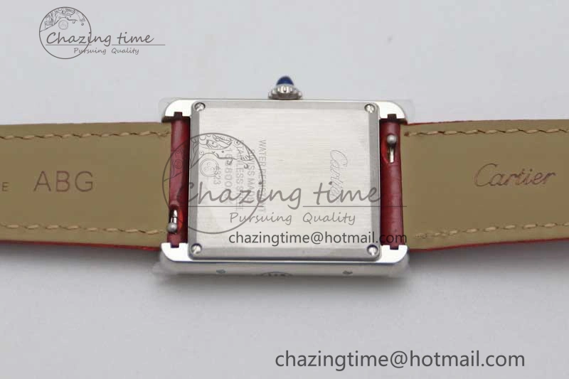 Tank Louis Ladies 25mm SS K11F 1:1 Best Edition Red Dial on Leather Strap Ronda Quartz