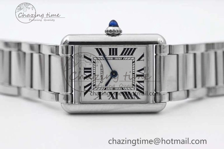 Tank Louis Ladies 29.5mm SS K11F Best Edition White Dial on SS Bracelet Ronda Quartz
