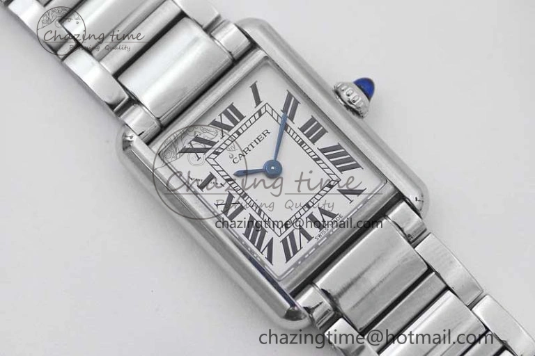 Tank Louis Ladies 29.5mm SS K11F Best Edition White Dial on SS Bracelet Ronda Quartz