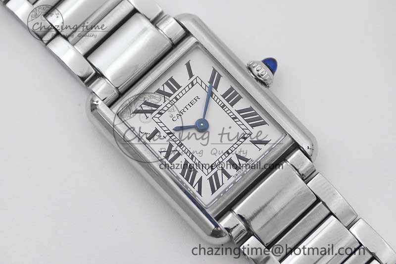 Tank Louis Ladies 29.5mm SS K11F Best Edition White Dial on SS Bracelet Ronda Quartz