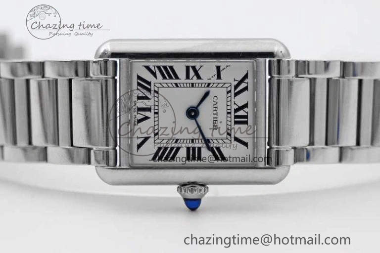 Tank Louis Ladies 29.5mm SS K11F Best Edition White Dial on SS Bracelet Ronda Quartz