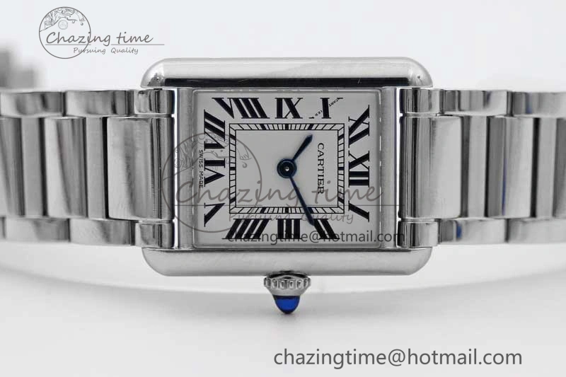 Tank Louis Ladies 29.5mm SS K11F Best Edition White Dial on SS Bracelet Ronda Quartz