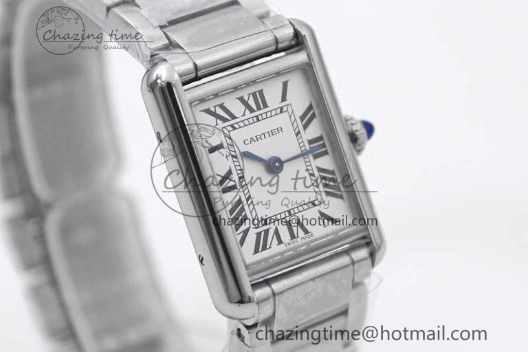 Tank Louis Ladies 29.5mm SS K11F Best Edition White Dial on SS Bracelet Ronda Quartz