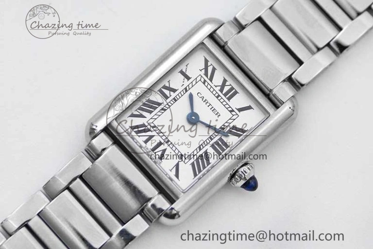 Tank Louis Ladies 29.5mm SS K11F Best Edition White Dial on SS Bracelet Ronda Quartz