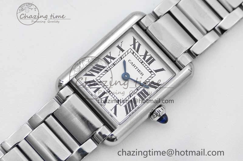 Tank Louis Ladies 29.5mm SS K11F Best Edition White Dial on SS Bracelet Ronda Quartz