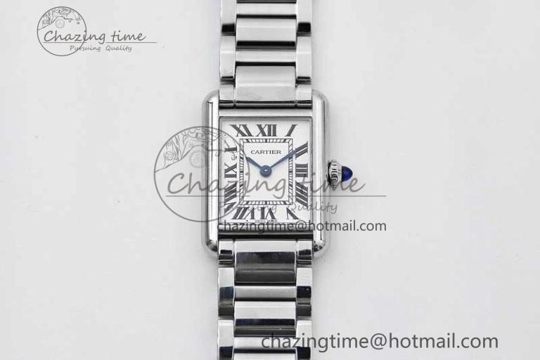 Tank Louis Ladies 29.5mm SS K11F Best Edition White Dial on SS Bracelet Ronda Quartz