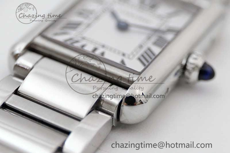 Tank Louis Ladies 29.5mm SS K11F Best Edition White Dial on SS Bracelet Ronda Quartz
