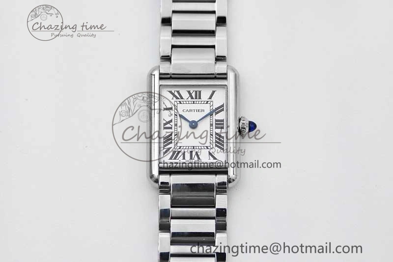 Tank Louis Ladies 29.5mm SS K11F Best Edition White Dial on SS Bracelet Ronda Quartz