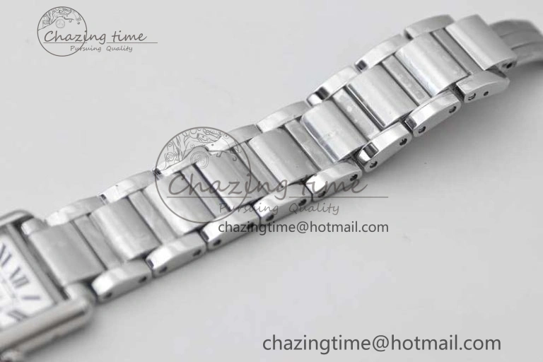 Tank Louis Ladies 33.7mm SS K11F Best Edition White Dial on SS Bracelet Ronda Quartz