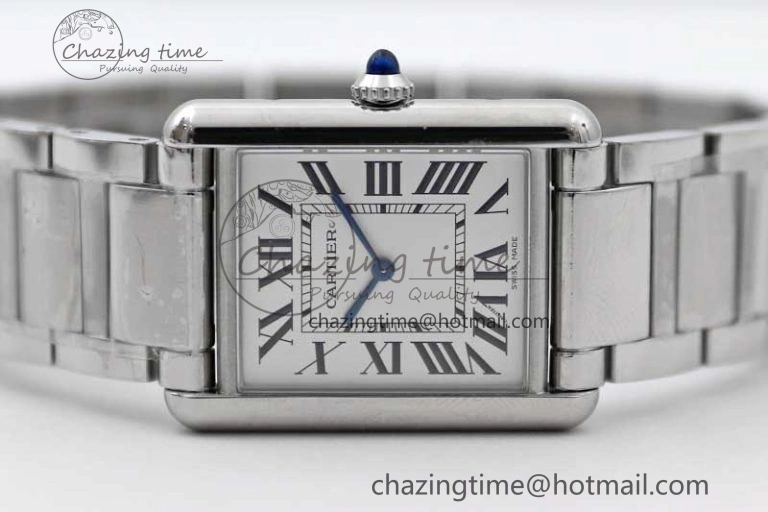 Tank Louis Ladies 33.7mm SS K11F Best Edition White Dial on SS Bracelet Ronda Quartz