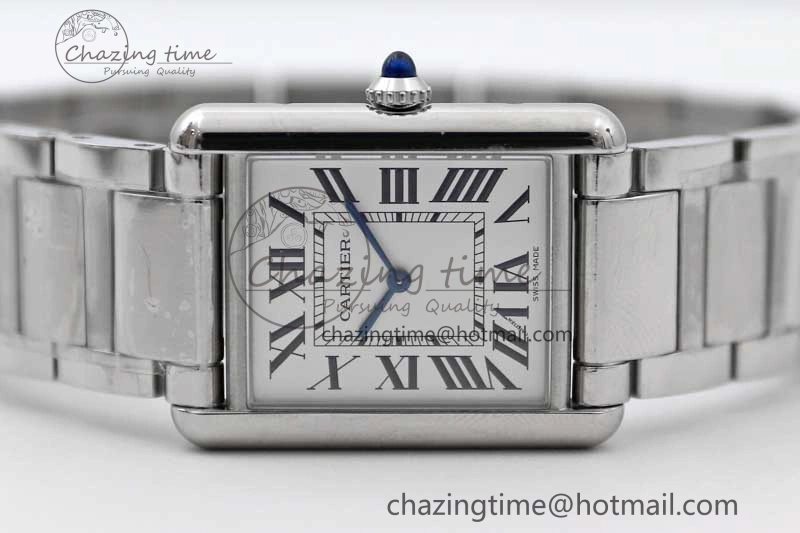Tank Louis Ladies 33.7mm SS K11F Best Edition White Dial on SS Bracelet Ronda Quartz