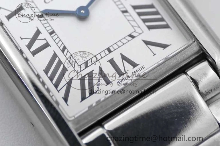 Tank Louis Ladies 33.7mm SS K11F Best Edition White Dial on SS Bracelet Ronda Quartz