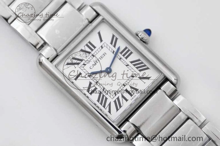 Tank Louis Ladies 33.7mm SS K11F Best Edition White Dial on SS Bracelet Ronda Quartz