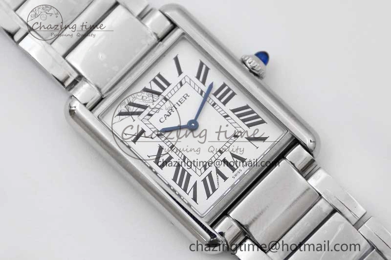 Tank Louis Ladies 33.7mm SS K11F Best Edition White Dial on SS Bracelet Ronda Quartz